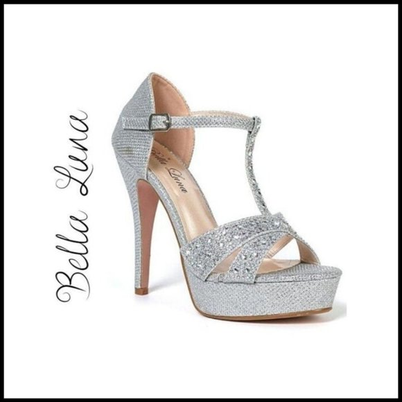 Bella Luna Shoes - NWT Bella Luna Silver Caman High Heel Platform, 6M